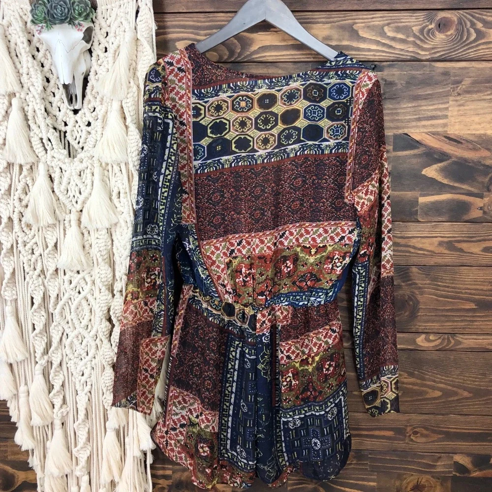 Cecico | Boho Paisley‎ Faux Wrap Romper
